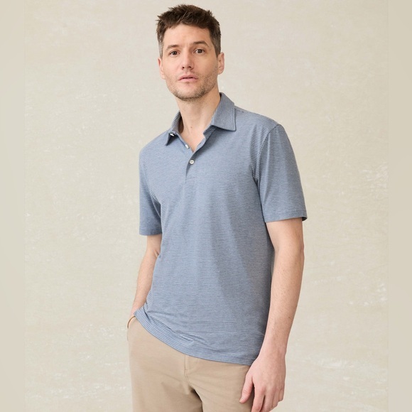 Faherty Other - ⚡️Faherty Cloud Stripe collection blue polo, size Medium